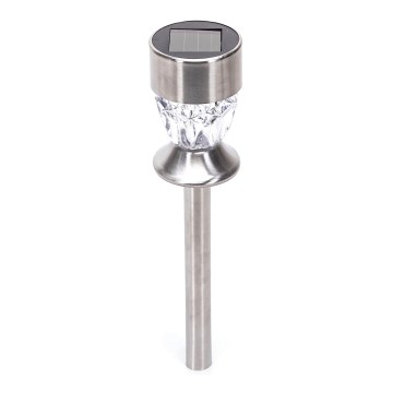 Aigostar - Candeeiro solar LED LED/0,006W/1,2V 35,5cm cromado mate 3000K IP44