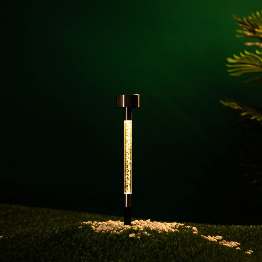 Aigostar - Candeeiro solar LED LED/0,006W/1,2V 36,7cm cromado mate 2700K IP44