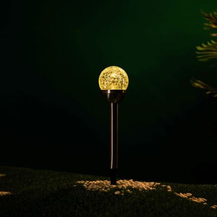 Aigostar - Candeeiro solar LED LED/0,006W/1,2V 37,8cm cromado mate 2700K IP44