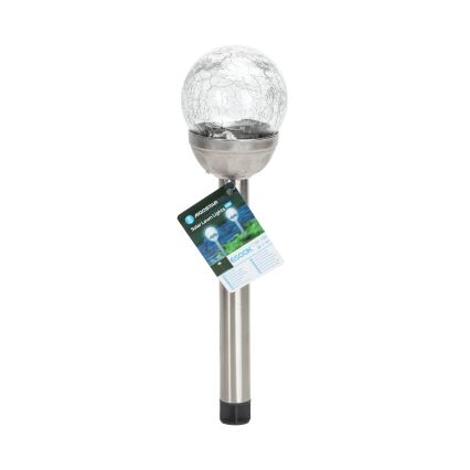 Aigostar - Candeeiro solar LED LED/0,006W/1,2V 37,8cm cromado mate 6500K IP44