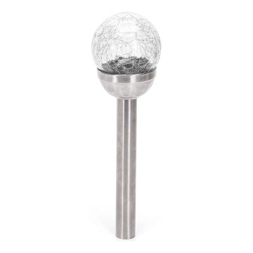 Aigostar - Candeeiro solar LED LED/0,006W/1,2V 37,8cm cromado mate 2700K IP44