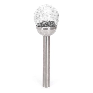 Aigostar - Candeeiro solar LED LED/0,006W/1,2V 37,8cm cromado mate 6500K IP44