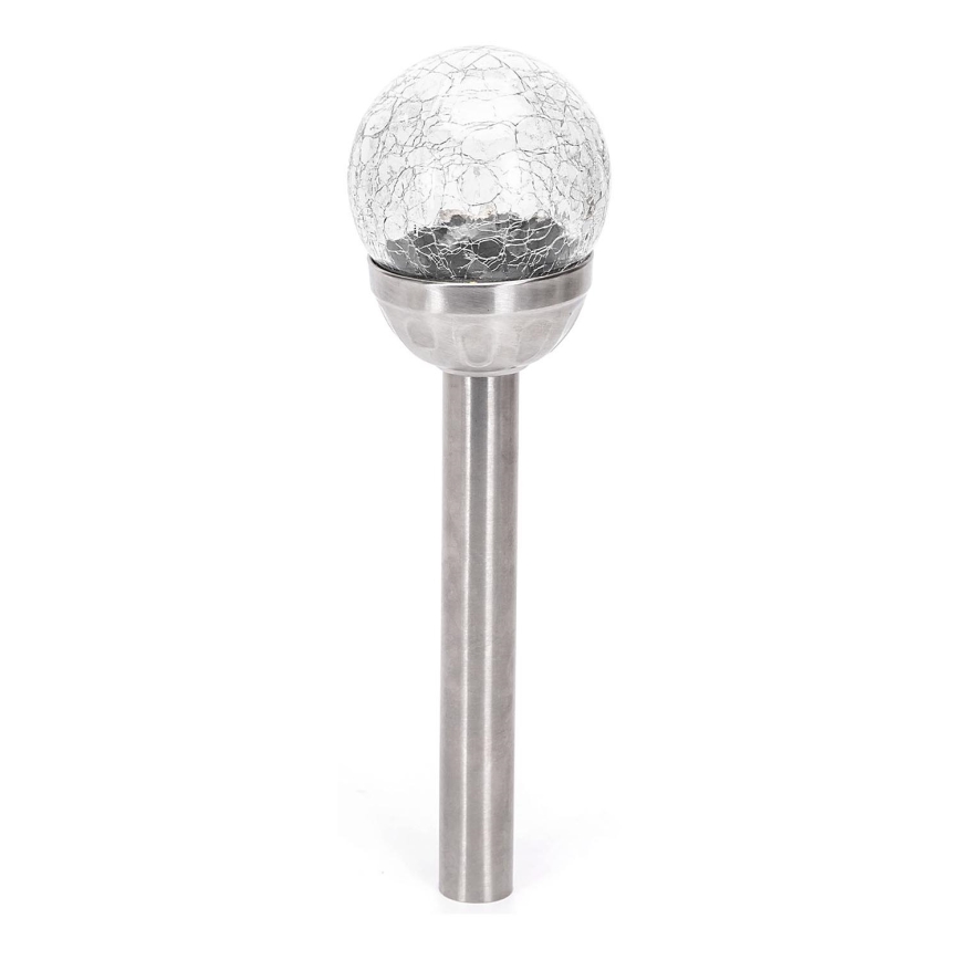 Aigostar - Candeeiro solar LED LED/0,006W/1,2V 37,8cm cromado mate 6500K IP44