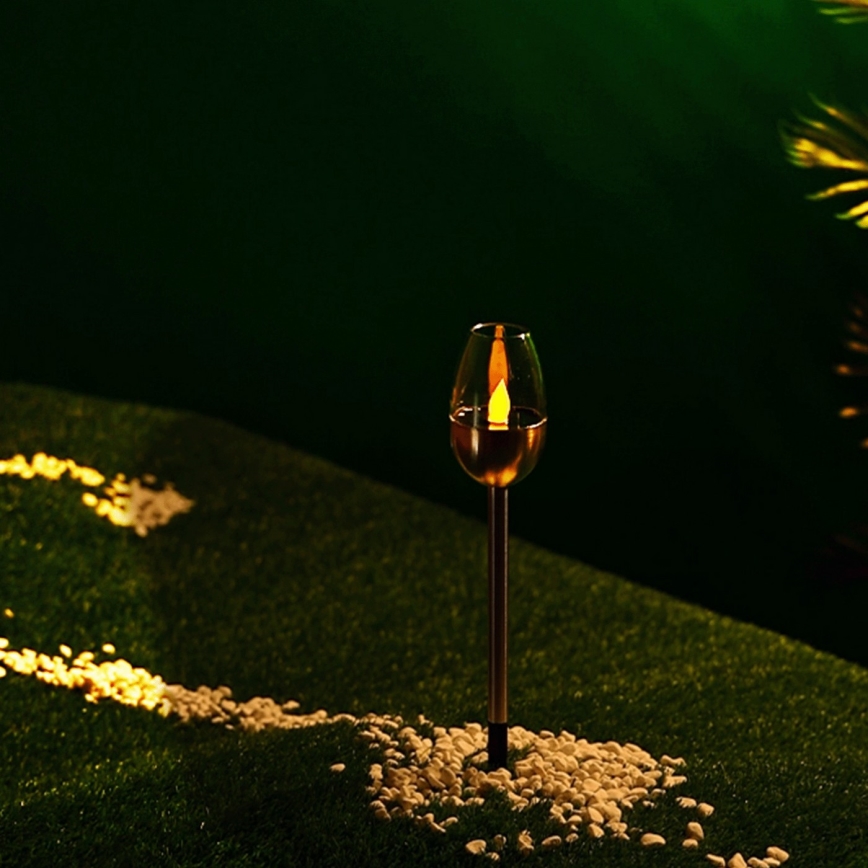 Aigostar - Candeeiro solar LED LED/0,006W/1,2V 38,2cm cromado mate 2700K IP44