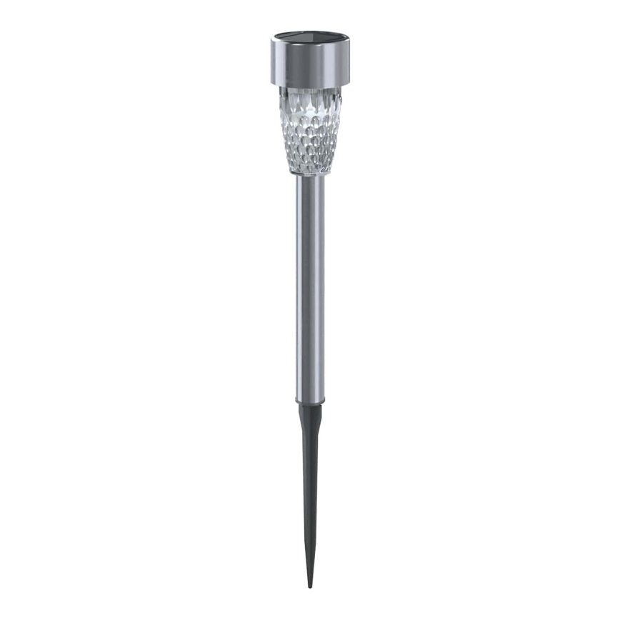 Aigostar - Candeeiro solar LED LED/0,006W/1,2V 40 mAh 29,7 cm cromado mate 6500K IP44