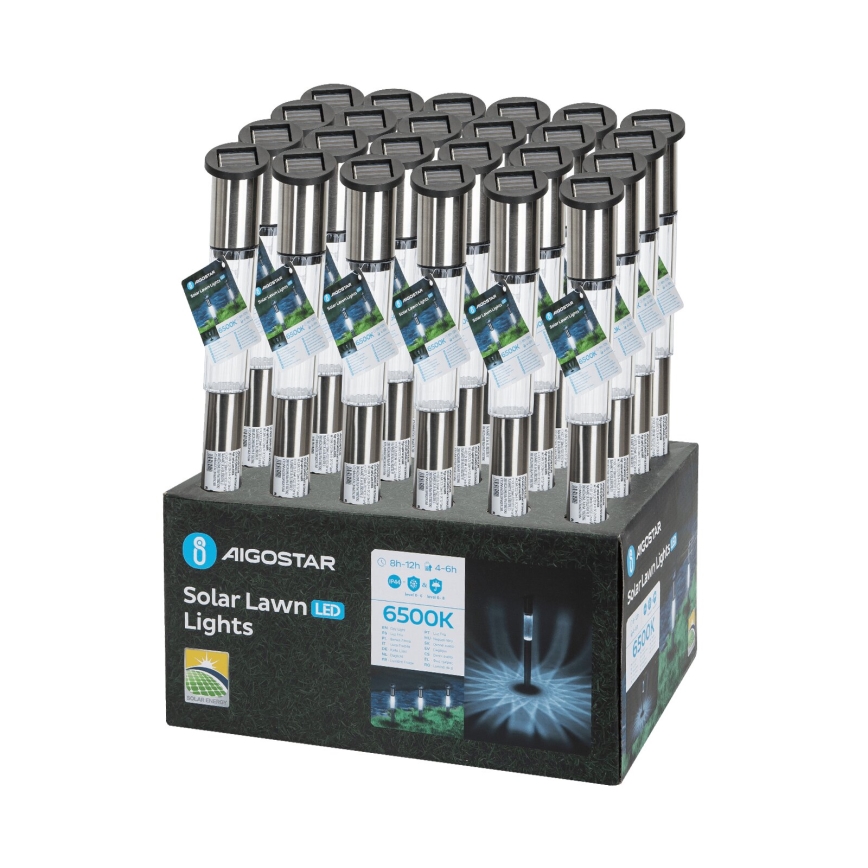Aigostar - Candeeiro solar LED LED/0,012W/1,2V 100 mAh 6500K IP44
