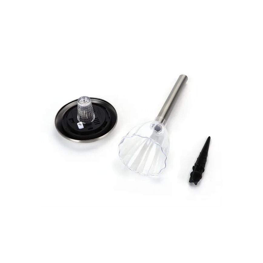 Aigostar - Candeeiro solar LED LED/0,08W/2V 30,4 cm 6500K IP44 cromado mate