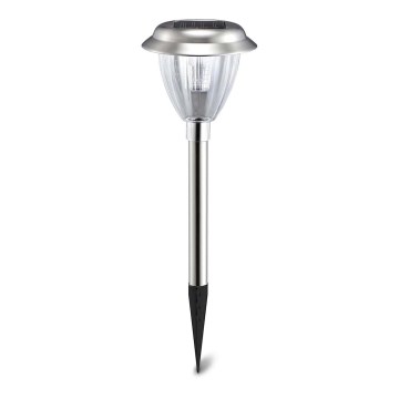 Aigostar - Candeeiro solar LED LED/0,08W/2V 30,4 cm 6500K IP44 cromado mate