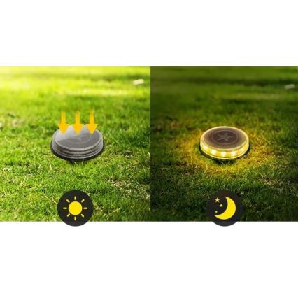 Aigostar - Candeeiro solar LED LED/0,6W/5,5V 24,5 cm 3200K IP66 preto