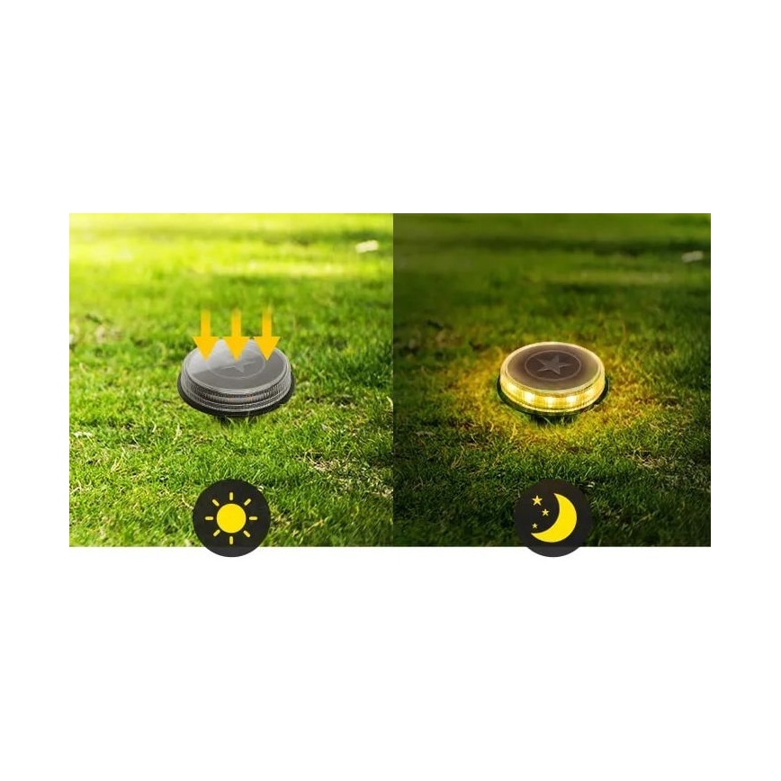 Aigostar - Candeeiro solar LED LED/0,6W/5,5V 24,5 cm 3200K IP66 preto