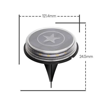 Aigostar - Candeeiro solar LED LED/0,6W/5,5V 24,5 cm 3200K IP66 preto