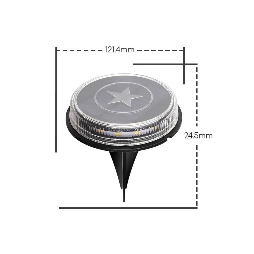 Aigostar - Candeeiro solar LED LED/0,6W/5,5V 24,5 cm 3200K IP66 preto