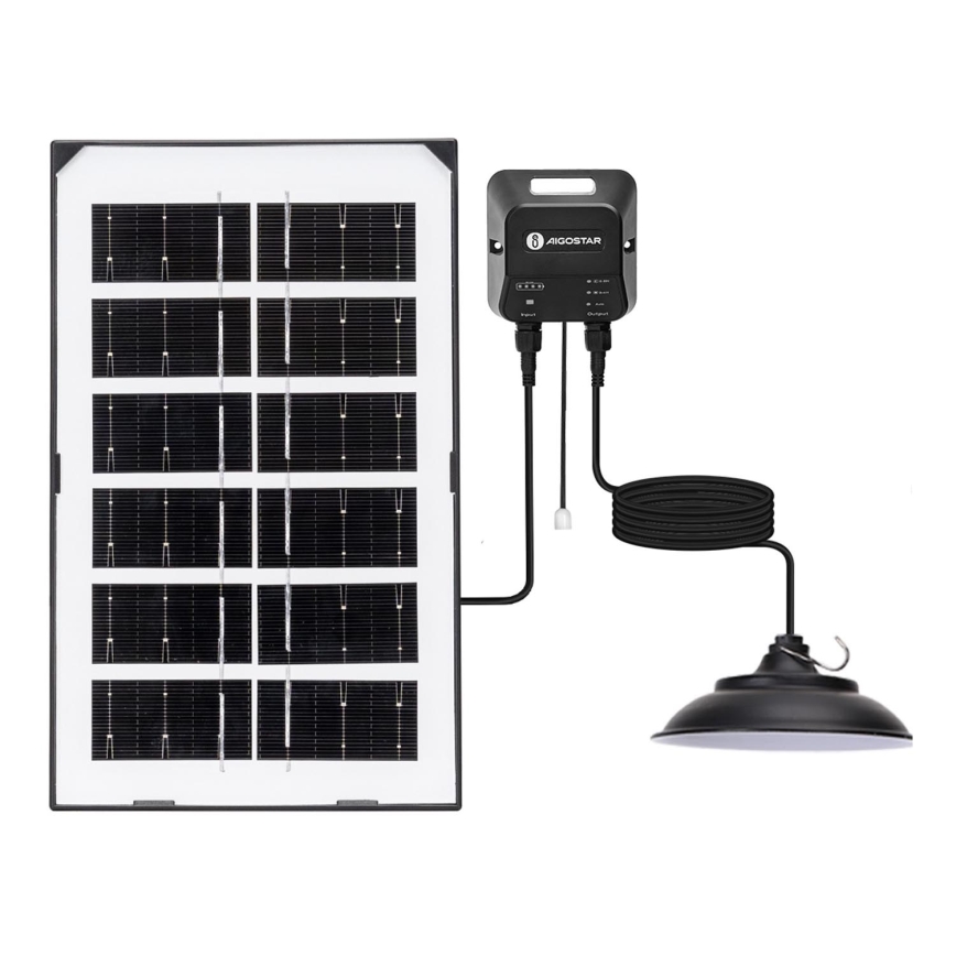 Aigostar - Candeeiro solar LED LED/35W/12V 3000 mAh 6500K diâmetro 15 cm + comando