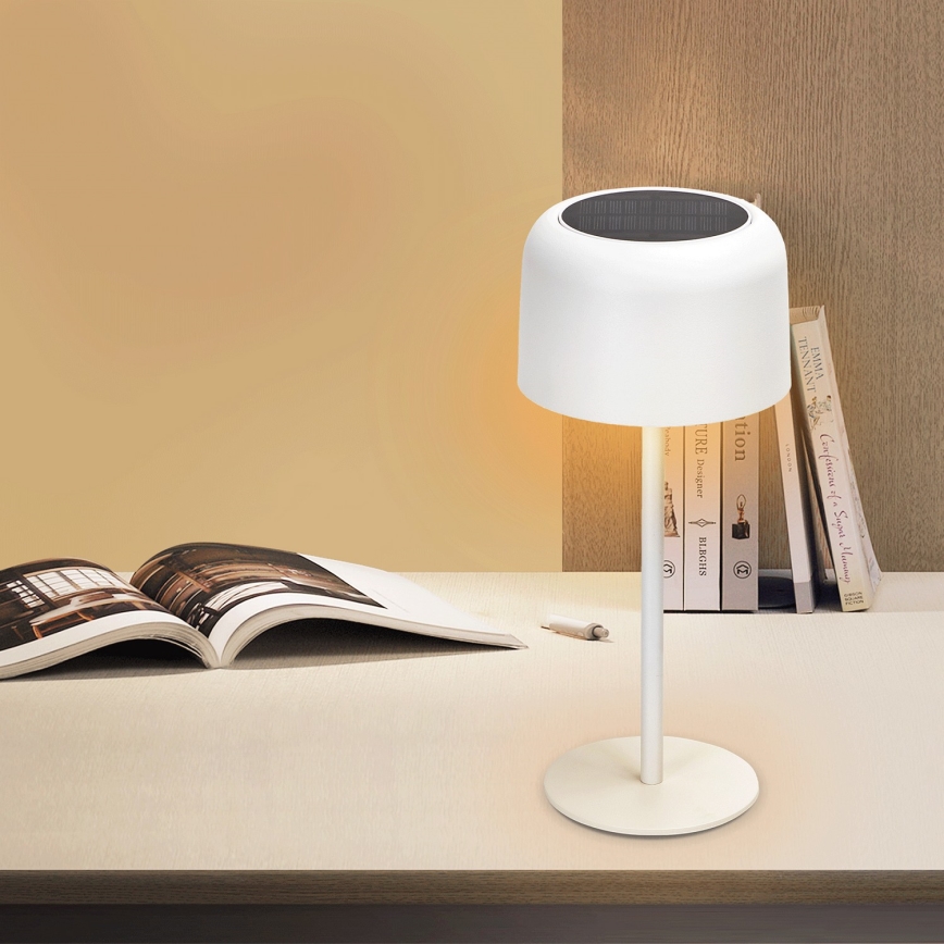 Aigostar - Candeeiro de mesa LED Solar regulável e recarregável LED/3W/5V 2200mAh branco IP54