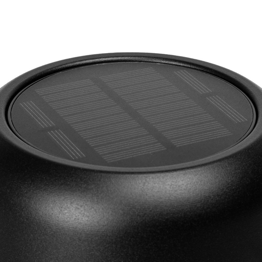 Aigostar - Candeeiro de mesa LED Solar regulável e recarregável LED/3W/5V 2200mAh preto IP54