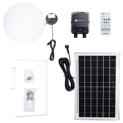 Aigostar - Candeeiro solar LED RGB regulável MESH LED/5W/3,7V 8000 mAh 2700K-6500K IP65 diâmetro 30 cm