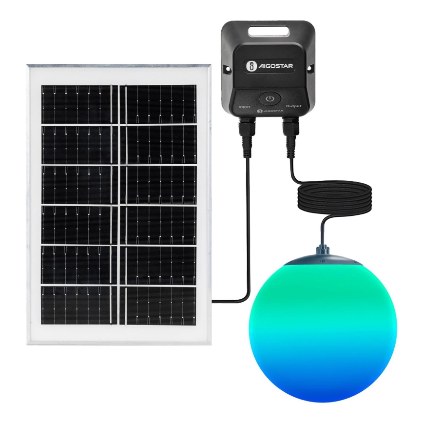 Aigostar - Candeeiro solar LED RGB regulável MESH LED/20W/3,7V 4000 mAh 2700K-6500K IP65 diâmetro 20 cm