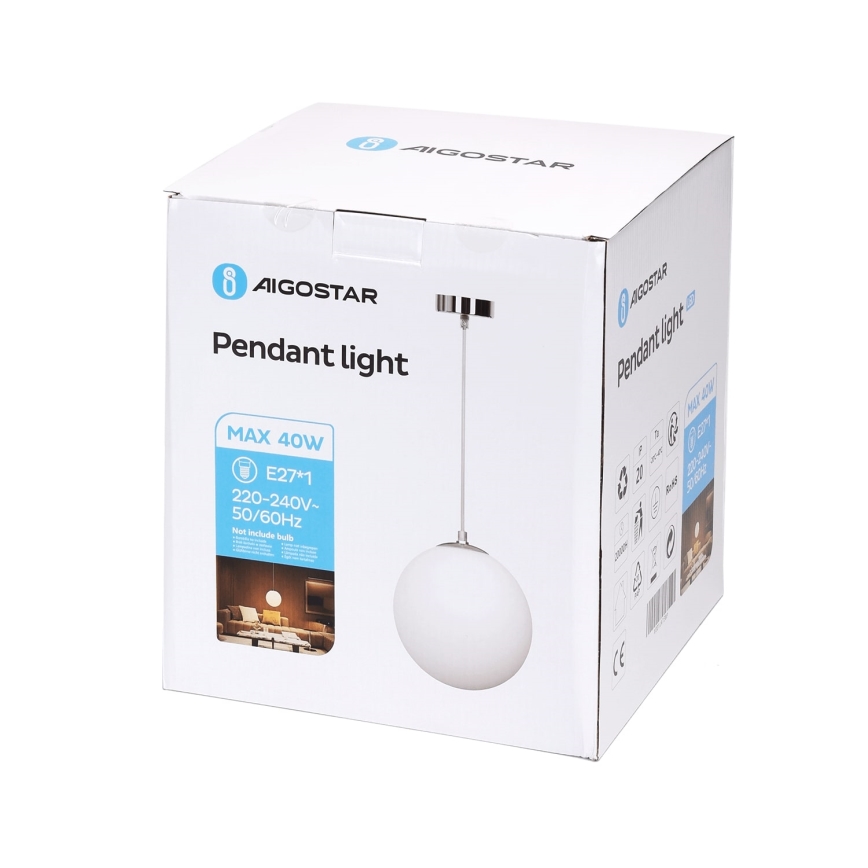 Aigostar - Candeeiro suspenso 1xE27/40W/230V