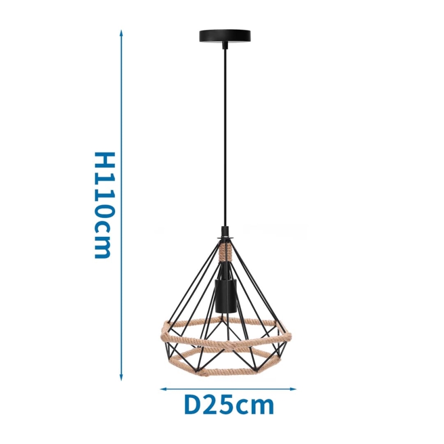 Aigostar - Candeeiro suspenso 1xE27/60W/230V