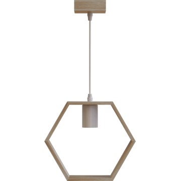 Aigostar - Candeeiro suspenso com cabo 1xE27/60W/230V bege