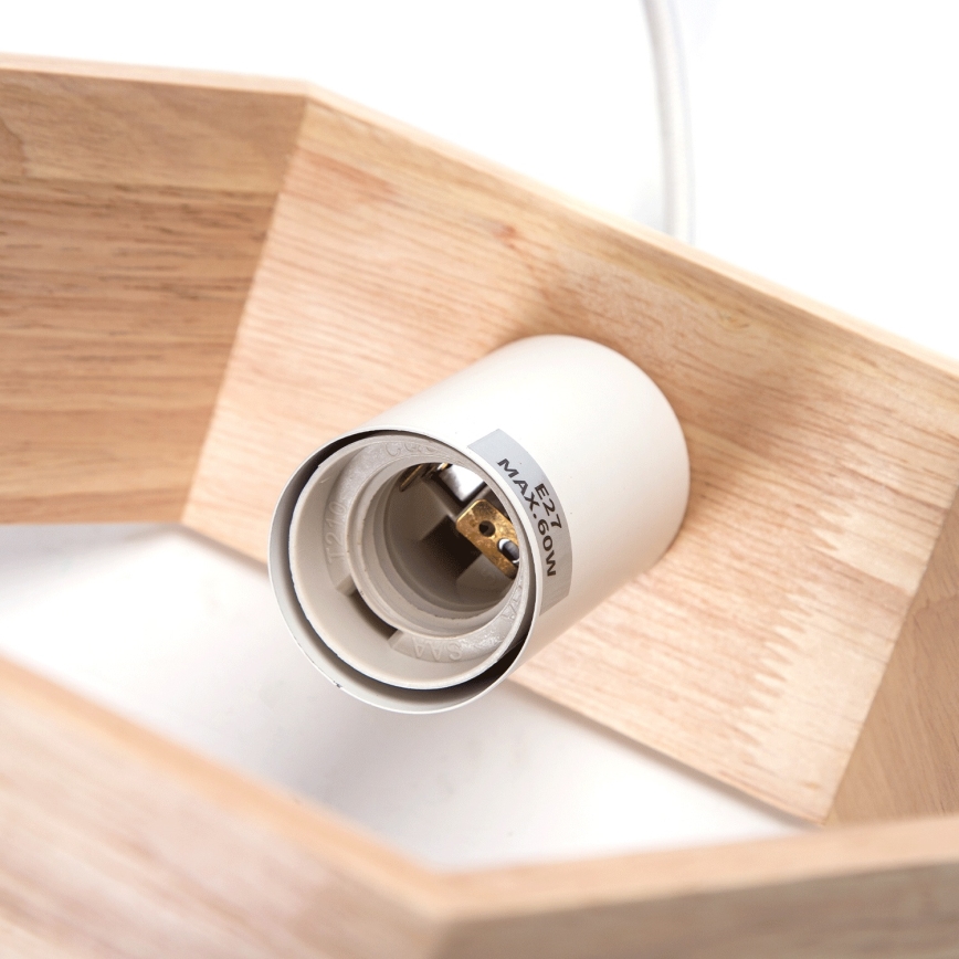 Aigostar - Candeeiro suspenso com cabo 1xE27/60W/230V bege