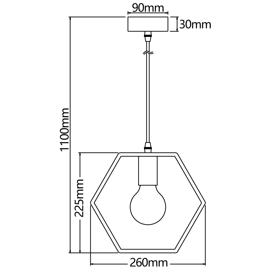 Aigostar - Candeeiro suspenso com cabo 1xE27/60W/230V bege