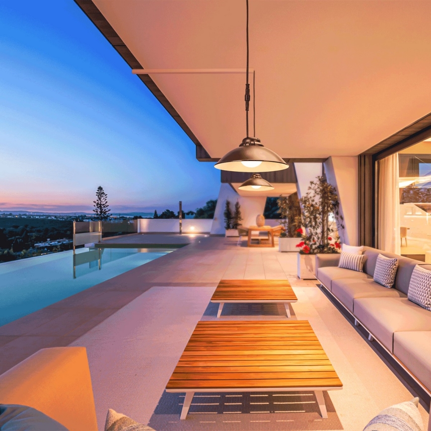 Aigostar - Lustre solar LED regulável num fio LED/3,2V 3000K/4000K/6500K IP65 + comando