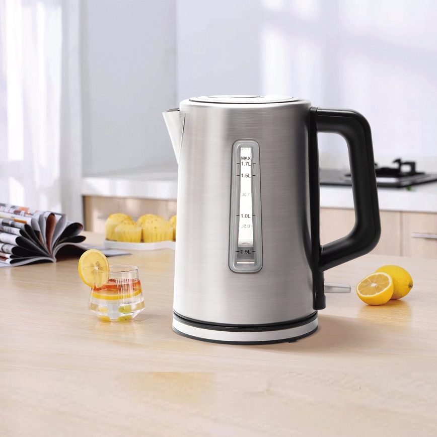 Aigostar - Chaleira 1,7l 2200W/230V cromado mate