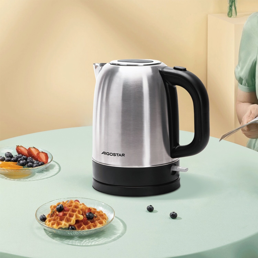 Aigostar - Chaleira 1,7l 2200W/230V cromado mate