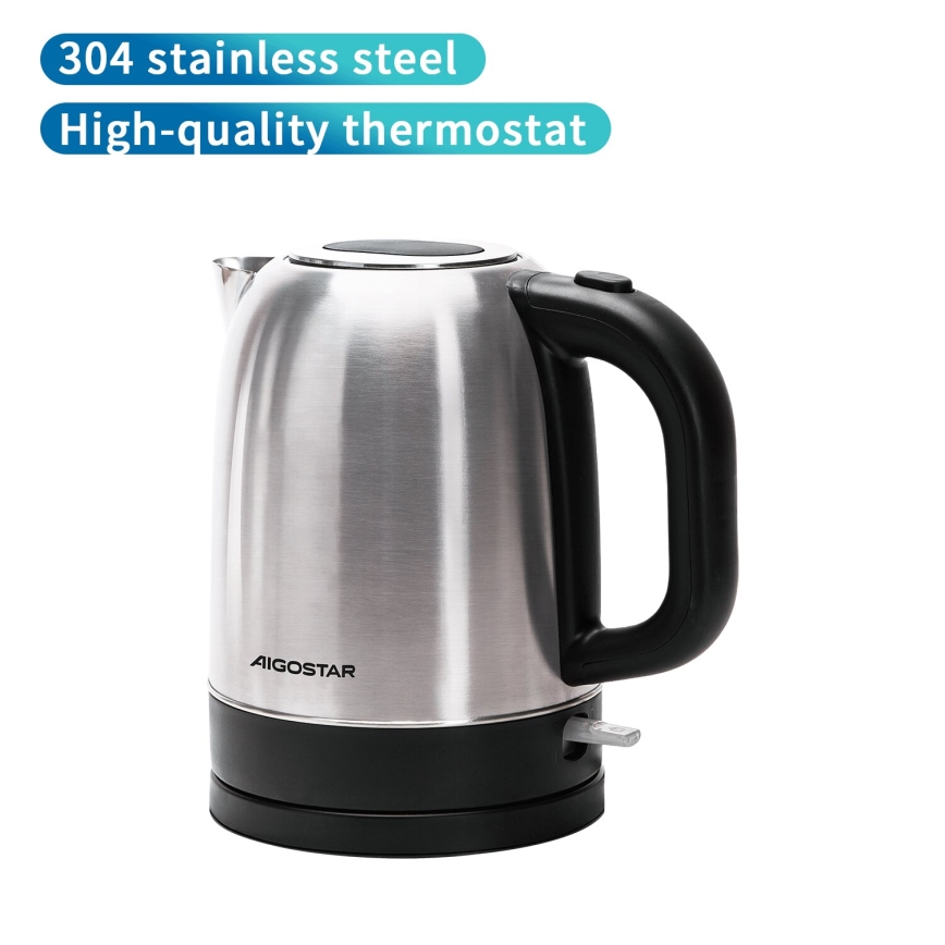 Aigostar - Chaleira 1,7l 2200W/230V cromado mate