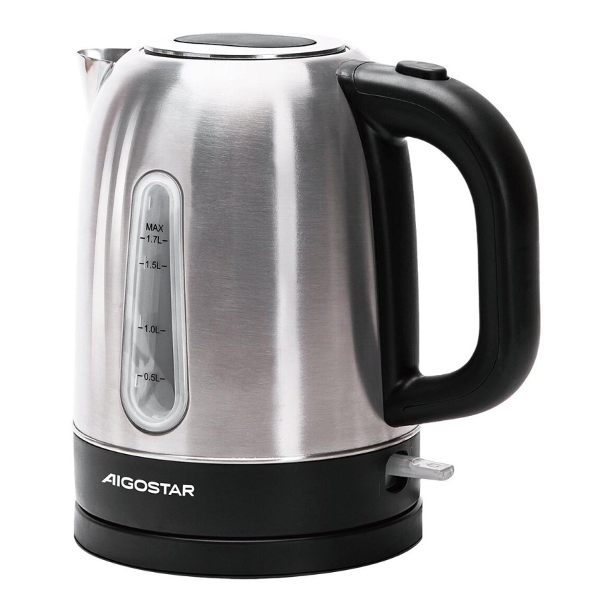Aigostar - Chaleira 1,7l 2200W/230V cromado mate