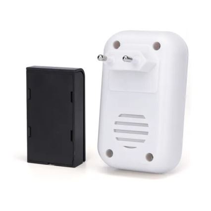 Aigostar - CONJUNTO 2x Campainha de tomada sem fios 230V IP44 branca/preta