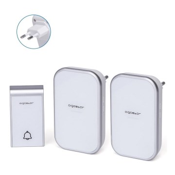 Aigostar - CONJUNTO 2x Campainha sem fios 230V IP44 branco