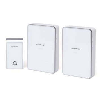Aigostar - CONJUNTO 2x Campainha sem fios 3xAA IP44 branco