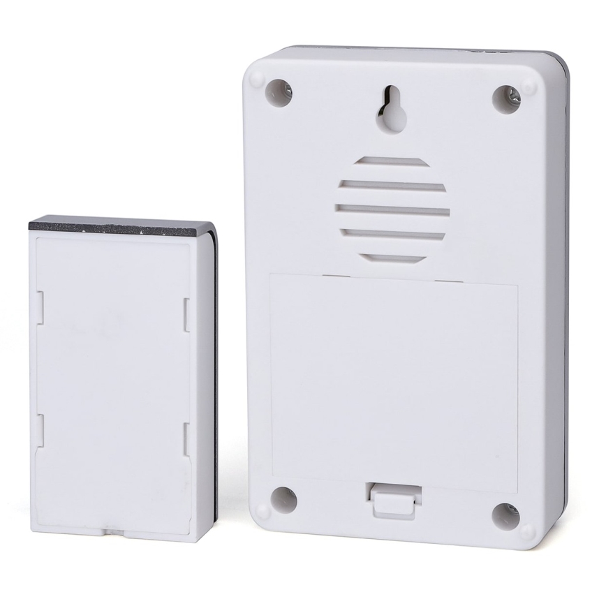 Aigostar - CONJUNTO 2x Campainha sem fios 3xAA IP44 branco