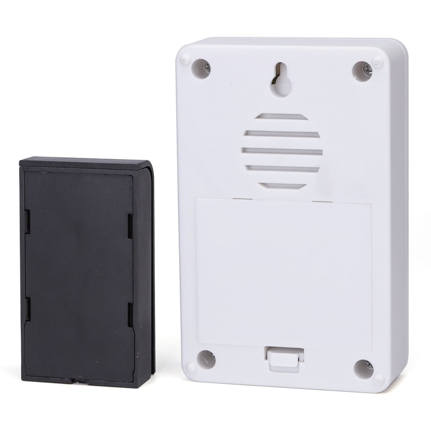 Aigostar - CONJUNTO 2x Campainha sem fios 3xAA IP44 branco/preto