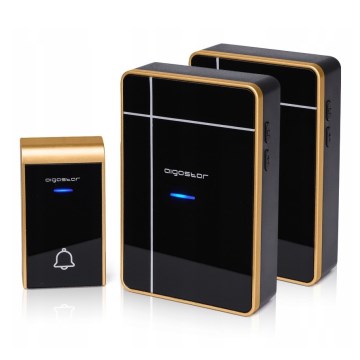Aigostar - CONJUNTO 2x Campainha sem fios 3xAA IP44 preto
