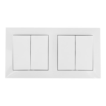 Aigostar - CONJUNTO 2x Interruptor doméstico 2-botões 250V/10A