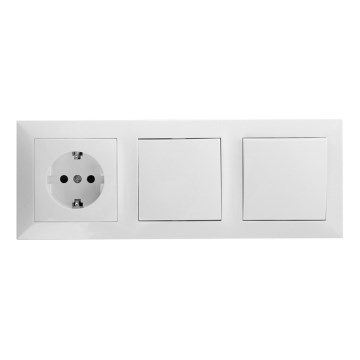 Aigostar - CONJUNTO 2x Interruptores doméstico com uma tomada 1x16A/250V SCHUKO