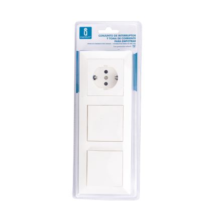 Aigostar - CONJUNTO 2x Interruptores doméstico com uma tomada 1x16A/250V SCHUKO