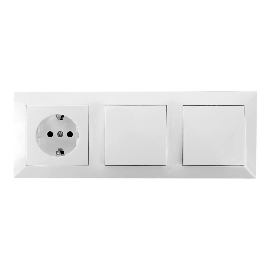 Aigostar - CONJUNTO 2x Interruptores doméstico com uma tomada 1x16A/250V SCHUKO