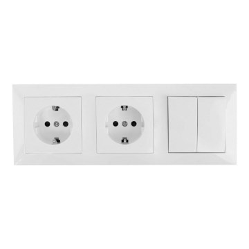 Aigostar - CONJUNTO 2x Tomada com um interruptor 2x16A/250V