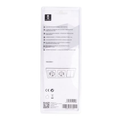 Aigostar - CONJUNTO 2x Tomada com um interruptor 2x16A/250V