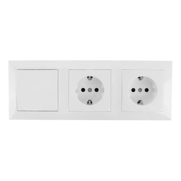 Aigostar - CONJUNTO 2x Tomada doméstica com um interruptor 2x16A/250V