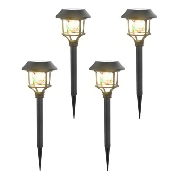 Aigostar - CONJUNTO 4x Candeeiros solar LED RGB LED/0,2W/2V IP44