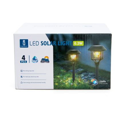 Aigostar - CONJUNTO 4x Candeeiros solar LED RGB LED/0,2W/2V IP44