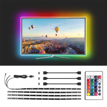 Aigostar - CONJUNTO 4x Tira LED RGB com regulação 0,5m LED/2,5W/5V IP65 + CR