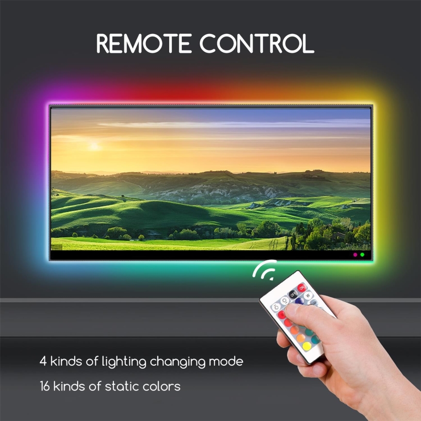 Aigostar - CONJUNTO 4x Tira LED RGB com regulação 0,5m LED/2,5W/5V IP65 + CR