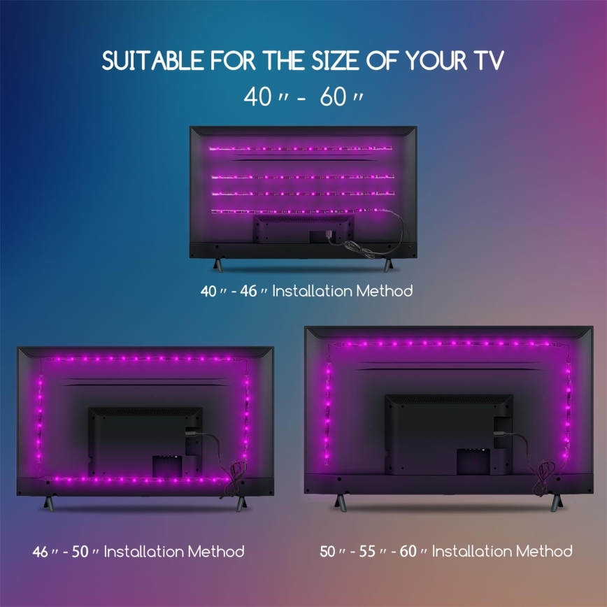 Aigostar - CONJUNTO 4x Tira LED RGB com regulação 0,5m LED/2,5W/5V IP65 + CR