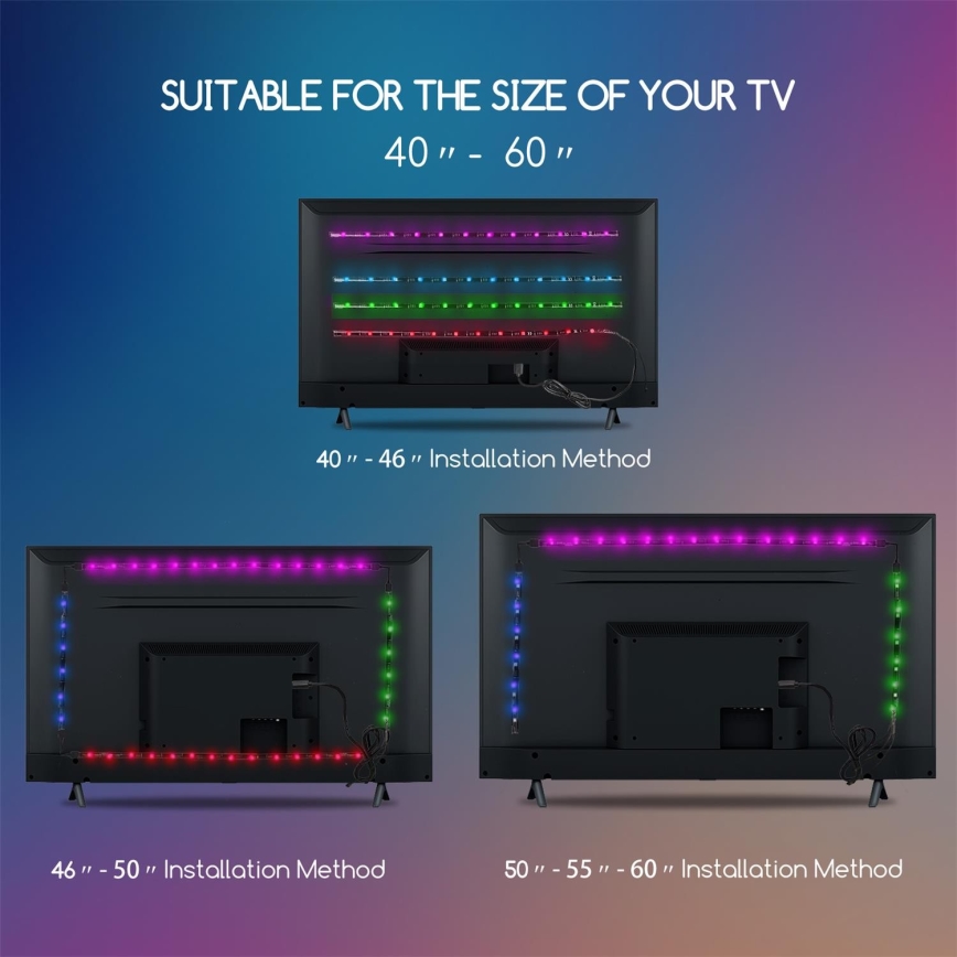 Aigostar - CONJUNTO 4x Tira LED RGB com regulação 0,5m LED/2,5W/5V IP65 + CR